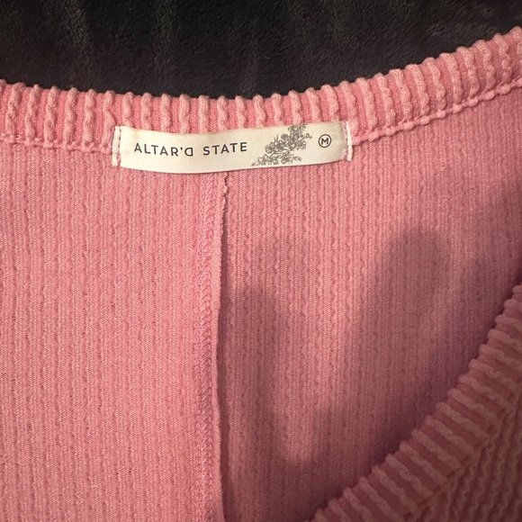 Altar'd State Pink Ribbed Top - Picture 2 of 3